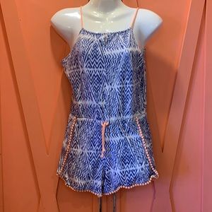 Blue, white and orange romper